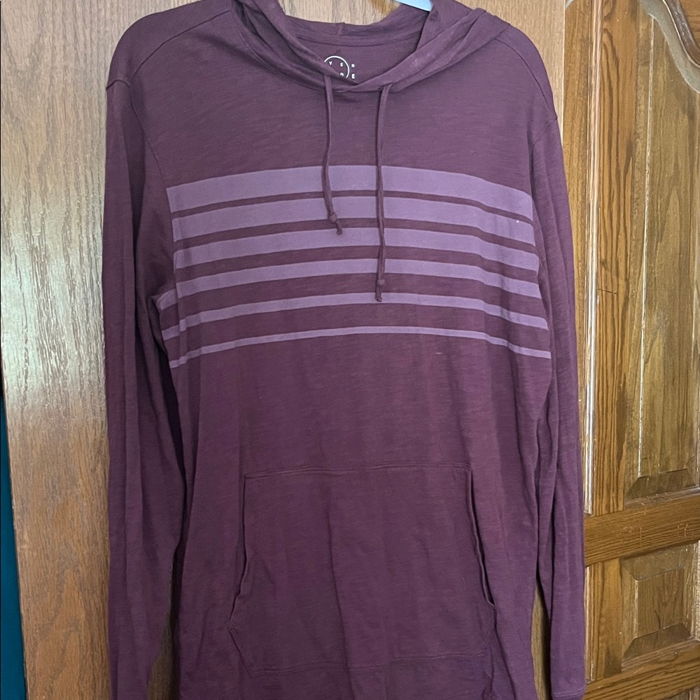 Burgundy Striped Hoodie